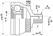 Drive Shaft, outer axle, HEAD - PASSAT 1.9 TDI 53X33X27(303409)