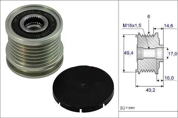 Pulley, Alternator CADDY III-GOLF IV-T5 1.9 TDI(535012410)