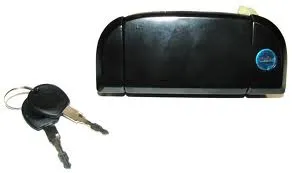 Door Handle , Left Front, with key, with lock barrel, Black, Smooth L T4
