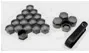 Cap, Wheel nut (16 PCS) + Funnel, Oil dipstick , Black