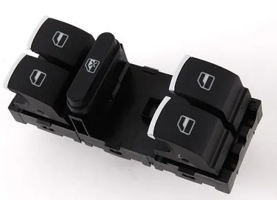 Switch, window regulator Doors: 4, Driver side, Front, Vehicle Door , (chrome plated)  GOLF VI/JETTA/LEON
