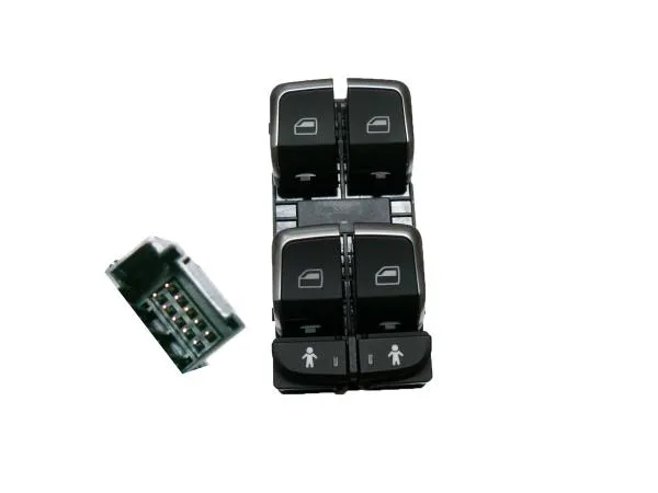 Switch, window regulator , Doors: 4, Driver side, (chrome plated) A6/Q3/S6/A7 13>