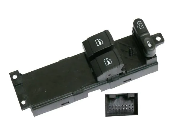 Switch, window regulator Driver side, Front, with double switch (GREEN) FABIA 04>