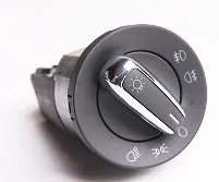 Switch, Headlight Without automatic (chrome plated) (FRONT/REAR FOG) GOLF/T5/PASSAT