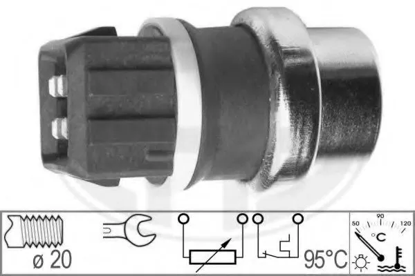 Sensor, Coolant temperature (95°C)/T4/TDI/1,9/2,4/2,5/ABL/AAB/AJA/ACV/95>03(7.3535)
