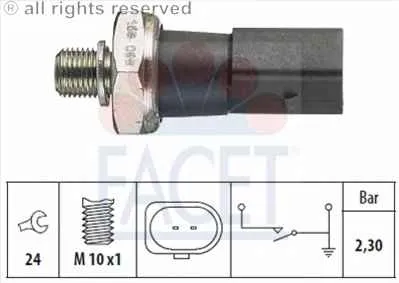 Oil pressure switch 2.30 BAR TWO PLUGS AUDI A4/A5/A6/Q5/Q7/TUAREG II/QUATTRO V6 TDI 2,7/3,0/4,2 - CC(7.0190)