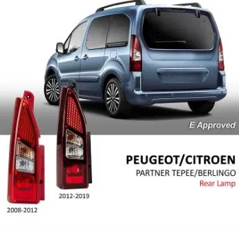 Combination rear light, without bulb , Left PEUGEOT PARTNER CITROEN BERLİNGO SAĞ DUYSUZ DİKEY AÇILAN KAPI 2008-2012