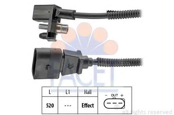 Sensor, crankshaft pulse BORA - GOLF IV - POLO - FABIA - 1,4/1,6 - 16V - BCB-AUA-BBY-AUB-BBZ 99>08