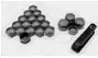Cap, Wheel nut (16 PCS) + Funnel, Oil dipstick , Black - Thumbnail 1